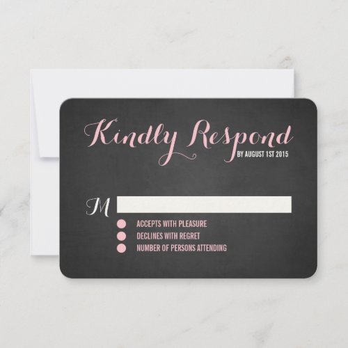 Rustic Blush Script Wedding RSVP Card