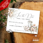 Rustic Blush Watercolor Cowboy Boots &amp; Wildflowers Invitation