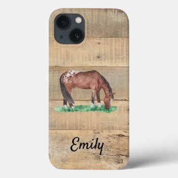 Rustic Boards Appaloosa Horse Iphone 13 Case by PandaCatGallery at Zazzle
