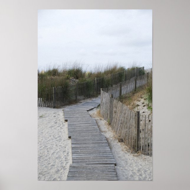 Rustic Boardwalk to Beach Poster (Front)