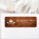 Rustic Boat Oars Trees Wood Print Return Address Label<br><div class="desc">Beautiful rustic themed return address labels. This custom,  unique design features a white silhouette of crossed boat oars and pine trees on a rich colorful print of wood planks. To see more designs like this,  feel free to visit my store here at "Zazzle.com/Rustic_Charm". Thanks.</div>