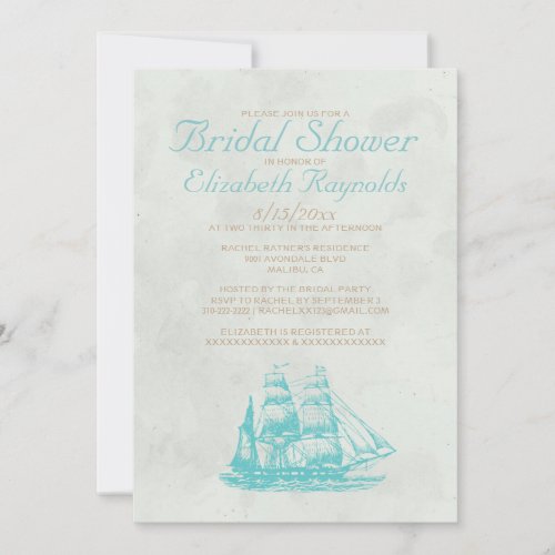 Rustic Boats Bridal Shower Invitations