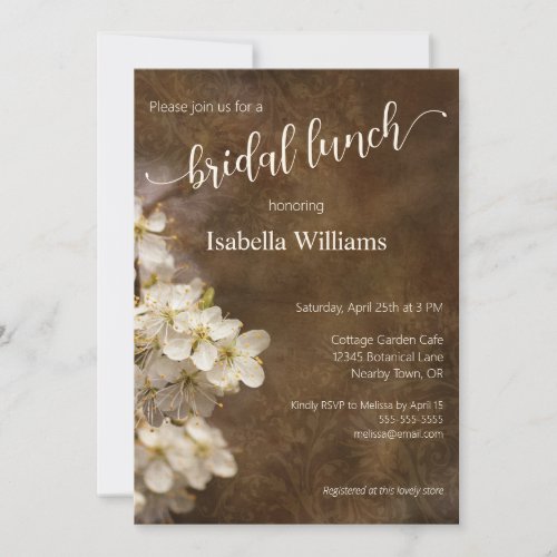 Rustic Bohemian Blossoms Bridal Lunch Invitation