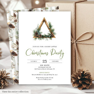 Rustic Bohemian Botanical Holiday Party Invitation
