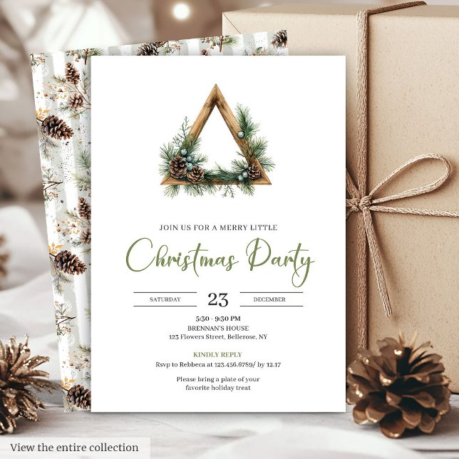 Rustic Bohemian Botanical Holiday Party Invitation (Rustic Bohemian Botanical Holiday Party Invitation

)