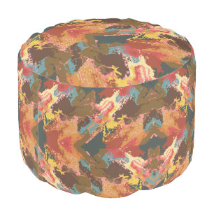 Rustic Bohemian Color Flow Earth tones Pouf