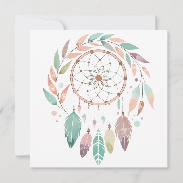 Rustic Bohemian Dream Catcher Save The Date (Front)