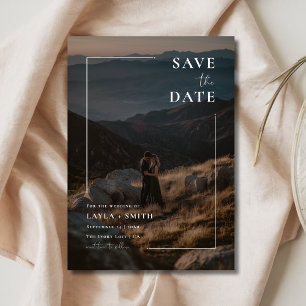 Rustic Bohemian Full Bleed Photo Modern Wedding Save The Date