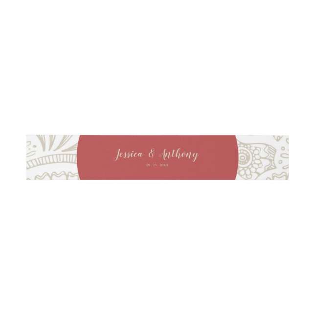 Rustic Bohemian Mahogany Wedding Suite Belly Band (Flat)