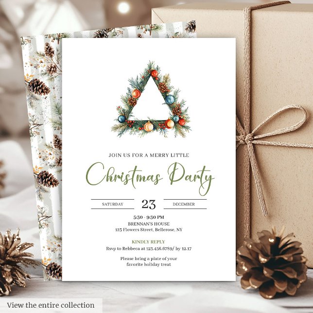 Rustic Bohemian Pine Wreath Holiday Dinner Card (Rustic Bohemian Pine Wreath Holiday Dinner Card)