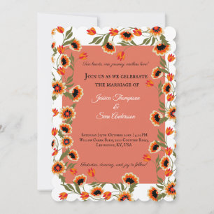 Rustic Bohemian Scandinavian Folk-Inspired Wedding Invitation