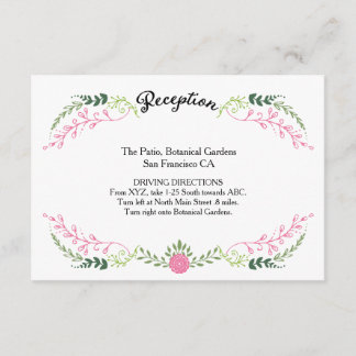 Rustic Bohemian Spring Foliage Wreath Wedding Enclosure Card