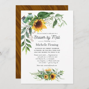 Rustic Bohemian Sunflower Shower by Mail Invitation