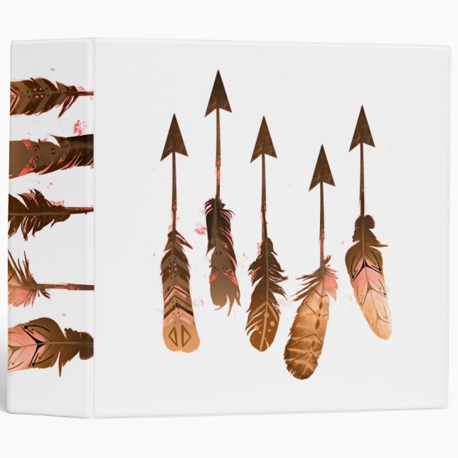Rustic Bohemian Tribal Feather Arrows Binder (Front/Spine)