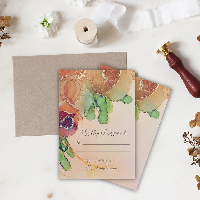 Rustic Bohemian Vintage Roses Wedding RSVP Card (Creator Uploaded)