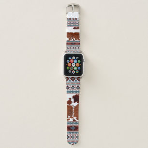 Rustic Bohemian Western Cowhide Apple Watch Band