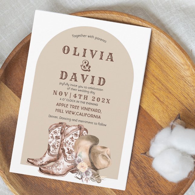 Rustic Bohemian Western Wedding Invitation (Creator Uploaded)
