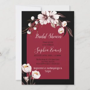Rustic Bohemian White & Cream Floral Bridal Shower Invitation