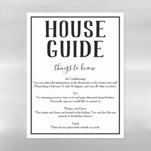 Rustic Bohemian White House Guide Magnet Sheet
