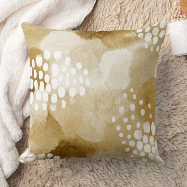 Rustic Boho Abstract Textured Pattern -Earthy Tone Throw Pillow (Blanket)