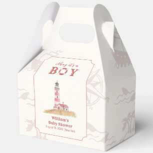 Rustic Boho Ahoy Nautical Lighthouse Baby Shower Favor Boxes
