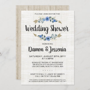 Rustic Boho Arrow Floral Wedding Shower Invitation