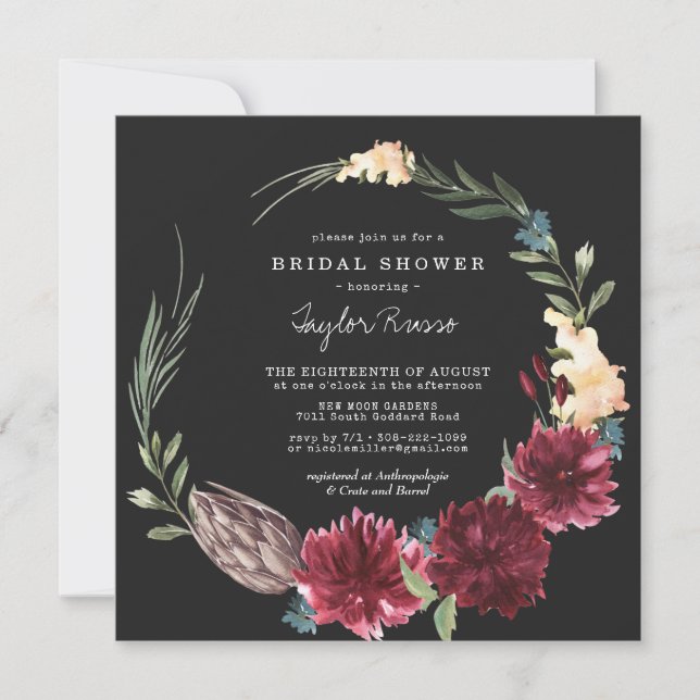 Rustic Boho Autumn Bridal Shower Invitation (Front)