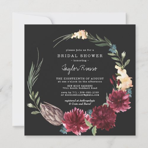 Rustic Boho Autumn Bridal Shower Invitation