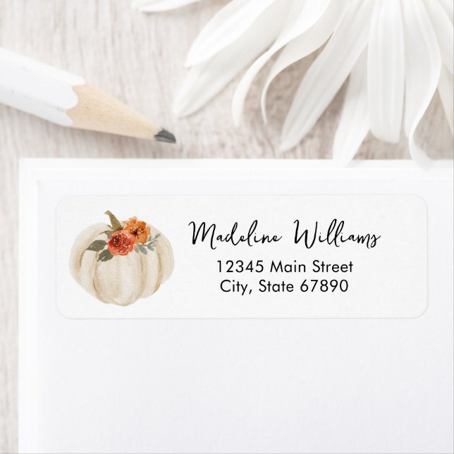 Rustic Boho Autumn Fall Pumpkin Address Label (Insitu)