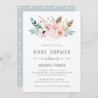 Rustic Boho Baby Shower Invitation