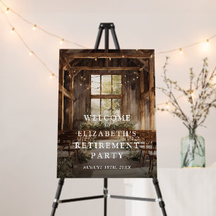 Rustic Boho Barn Retirement Party Welcome Sign
