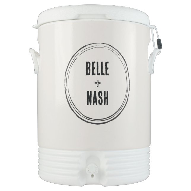 Rustic Boho Barn Wedding Beverage Cooler (Front)
