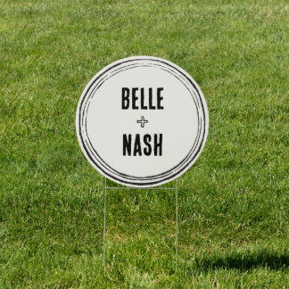 Rustic Boho Barn Wedding Yard Sign