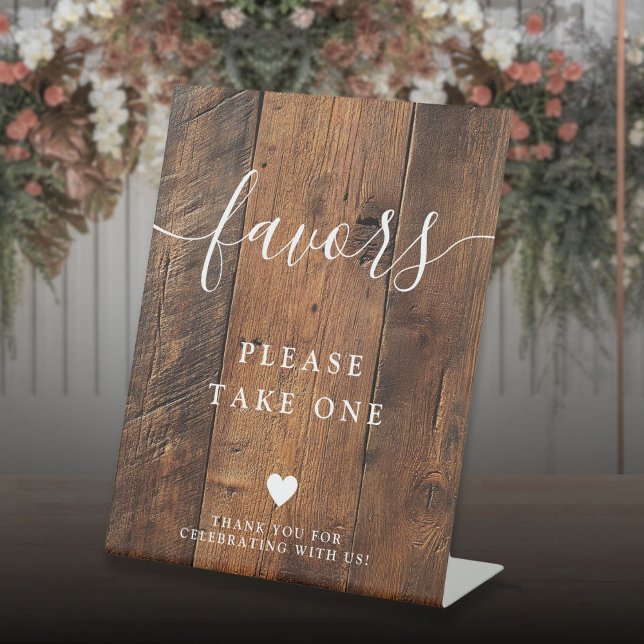 Rustic Boho Barn Wood Favors Pedestal Sign (Rustic Boho Barn Wood Favors Pedestal Sign)
