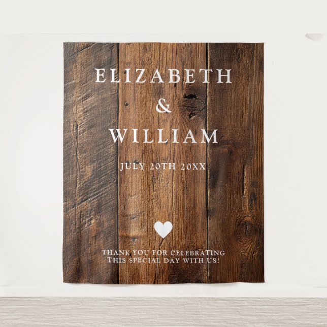 Rustic Boho Barn Wood Photo Booth Backdrop (Front)