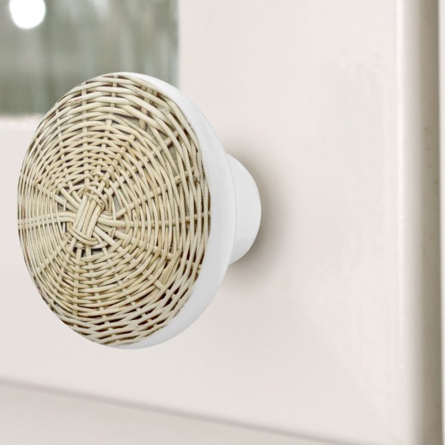 Rustic Boho Beach Tropical Island Woven Wicker Ceramic Knob (Rustic Boho Beach Tropical Island Woven Wicker Ceramic Knob)
