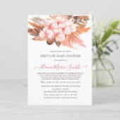 Rustic Boho Blush Pampas Drive By Baby Shower Invitation (Standing Front)