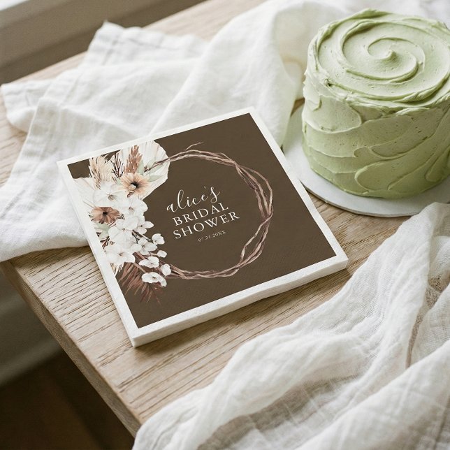 Rustic Boho Botanical Bridal Shower Napkins (Creator Uploaded)