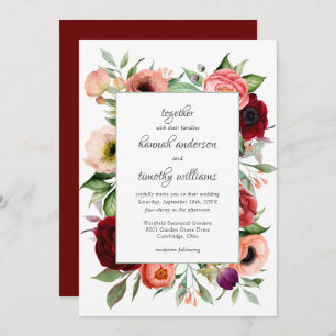 Rustic Boho Botanical Charm Wedding Invitation