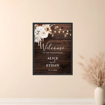 Rustic Boho Botanical Wedding Welcome Sign by CrispinStore at Zazzle