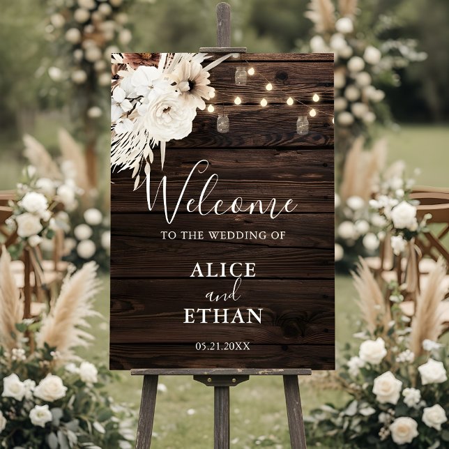 Rustic Boho Botanical Wedding Welcome Sign (Creator Uploaded)