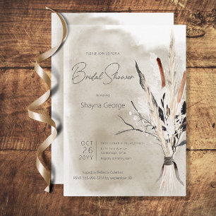 Rustic Boho Bouquet Modern Bridal Shower Invite