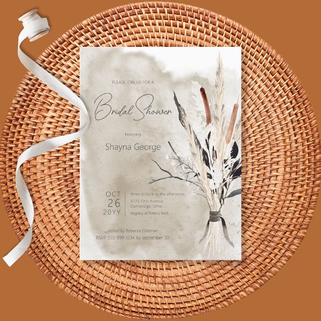 Rustic Boho Bouquet Modern Bridal Shower Invite (Creator Uploaded)