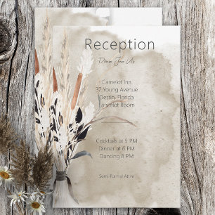 Rustic Boho Bouquet Modern Reception Enclosure Card