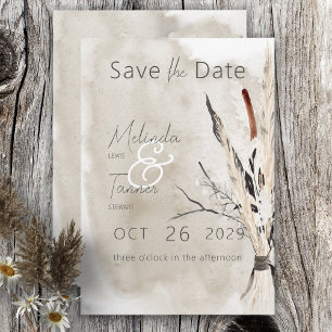 Rustic Boho Bouquet Modern Wedding Save The Date