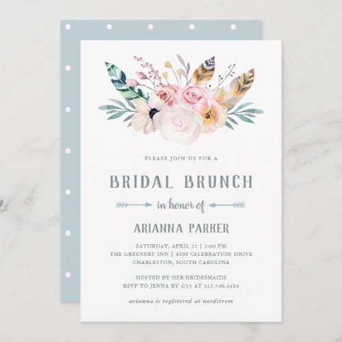 Rustic Boho Bridal Brunch Invitation