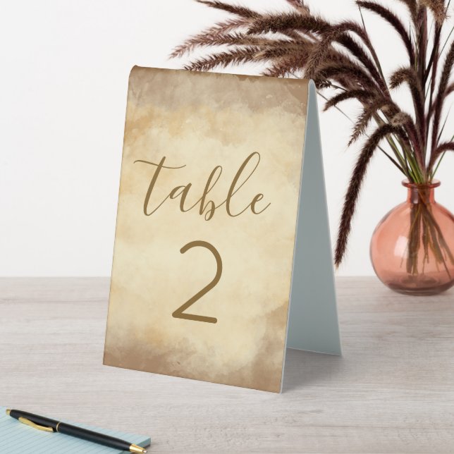 Rustic Boho Brown Wedding Reception Table Tent (In SItu (Table))