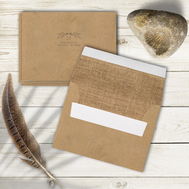 Rustic Boho Burlap Wedding ID1109 Envelope (Creator Uploaded)