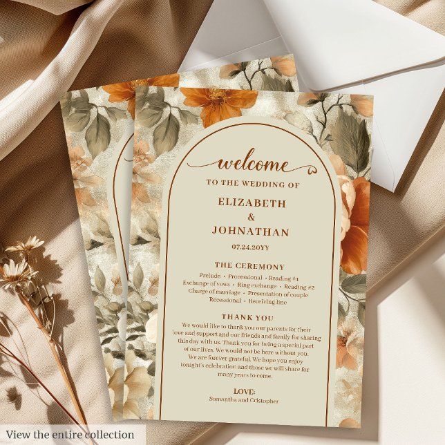 Rustic Boho Burnt Orange Ivory Olive Program (Rustic Boho Burnt Orange Ivory Olive Program)