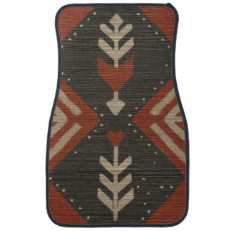 Rustic Boho Car Floor Mat Terracotta Print